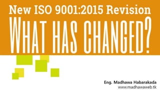 What are new in iso 9001 2015