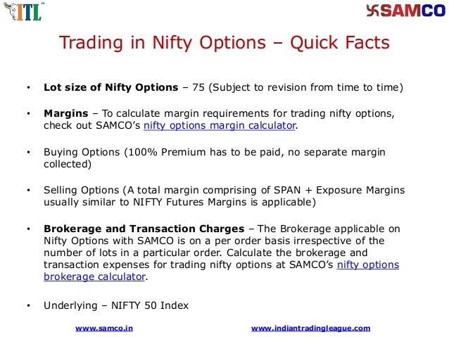 margin requirements for selling nifty options