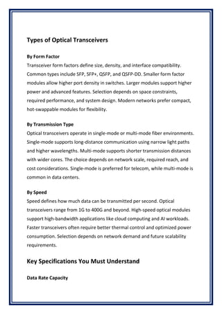 Optical Transceiver Types What are Optical Transceivers Everything You Need to Know - View.pdf