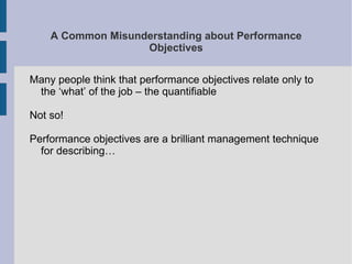 What Are Performance Objectives? | ODP
