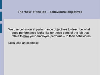 What Are Performance Objectives? | ODP