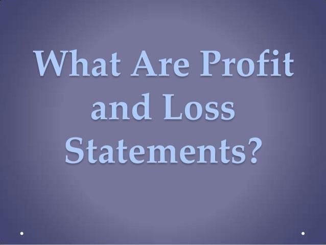 what is profit loss