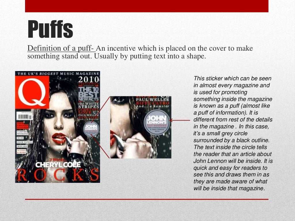 What are pugs and puffs on magazines