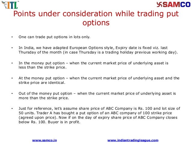 Call and put option in share trading