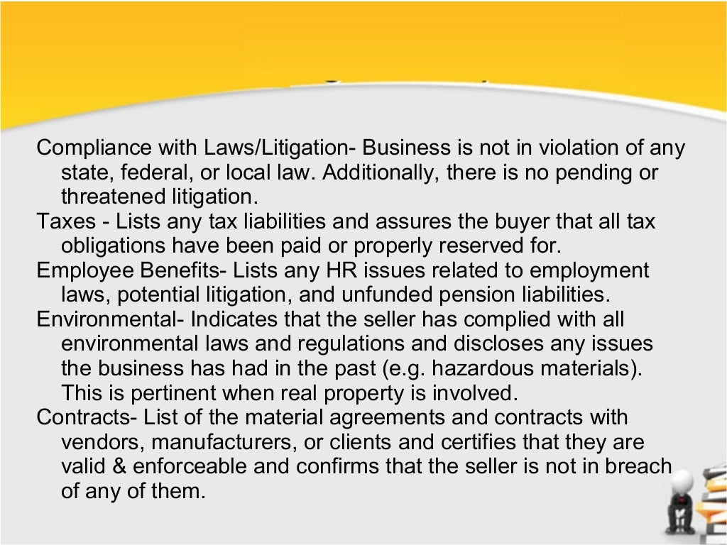 What are representations and warranties