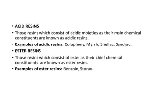 Resin Example List What are resins | PPTX
