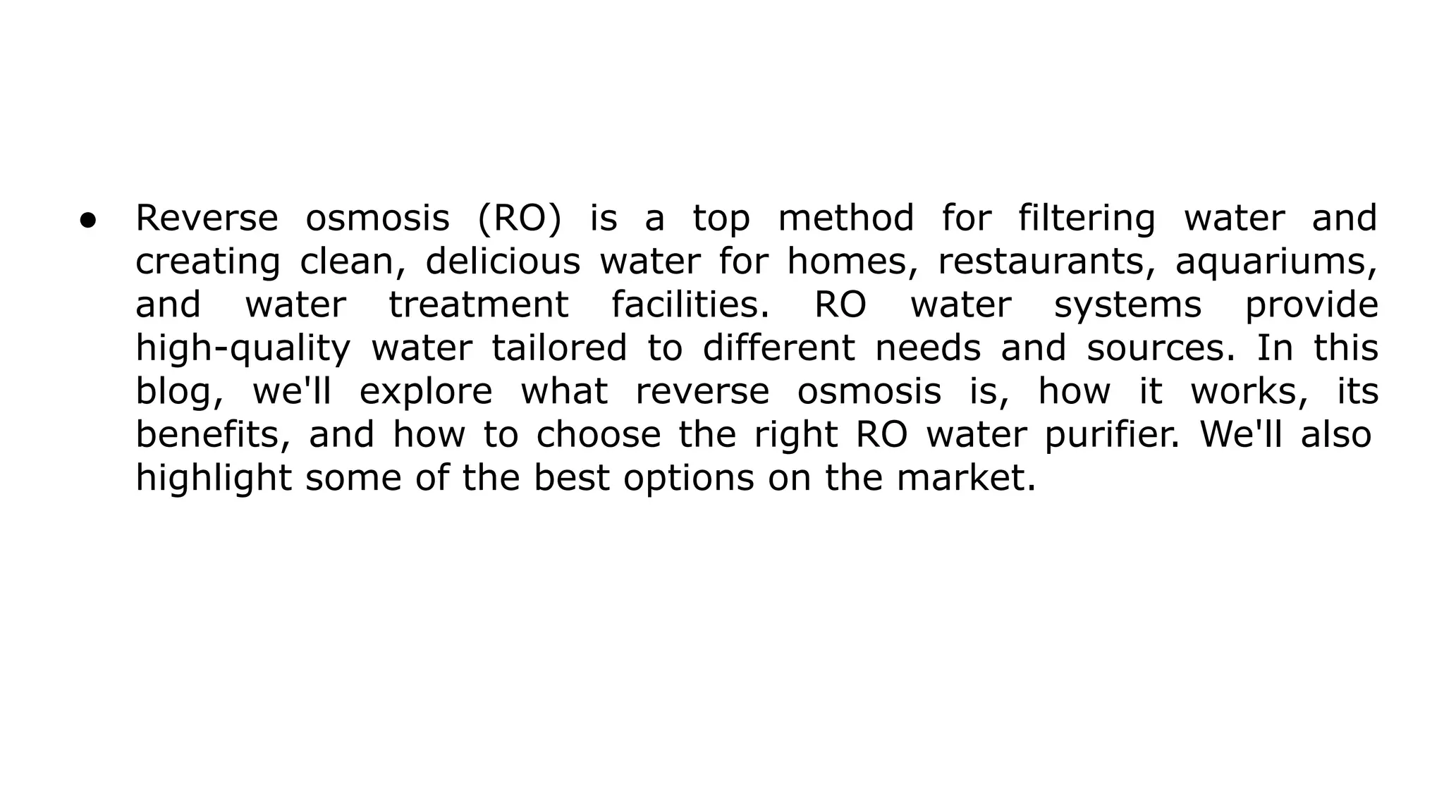 What Are Ro “Reverse Osmosis” Systems | PDF