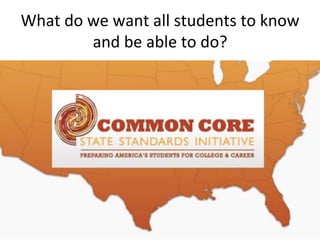What	
  do	
  we	
  want	
  all	
  students	
  to	
  know	
  
and	
  be	
  able	
  to	
  do?	
  

 