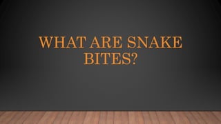 WHAT ARE SNAKE
BITES?
 