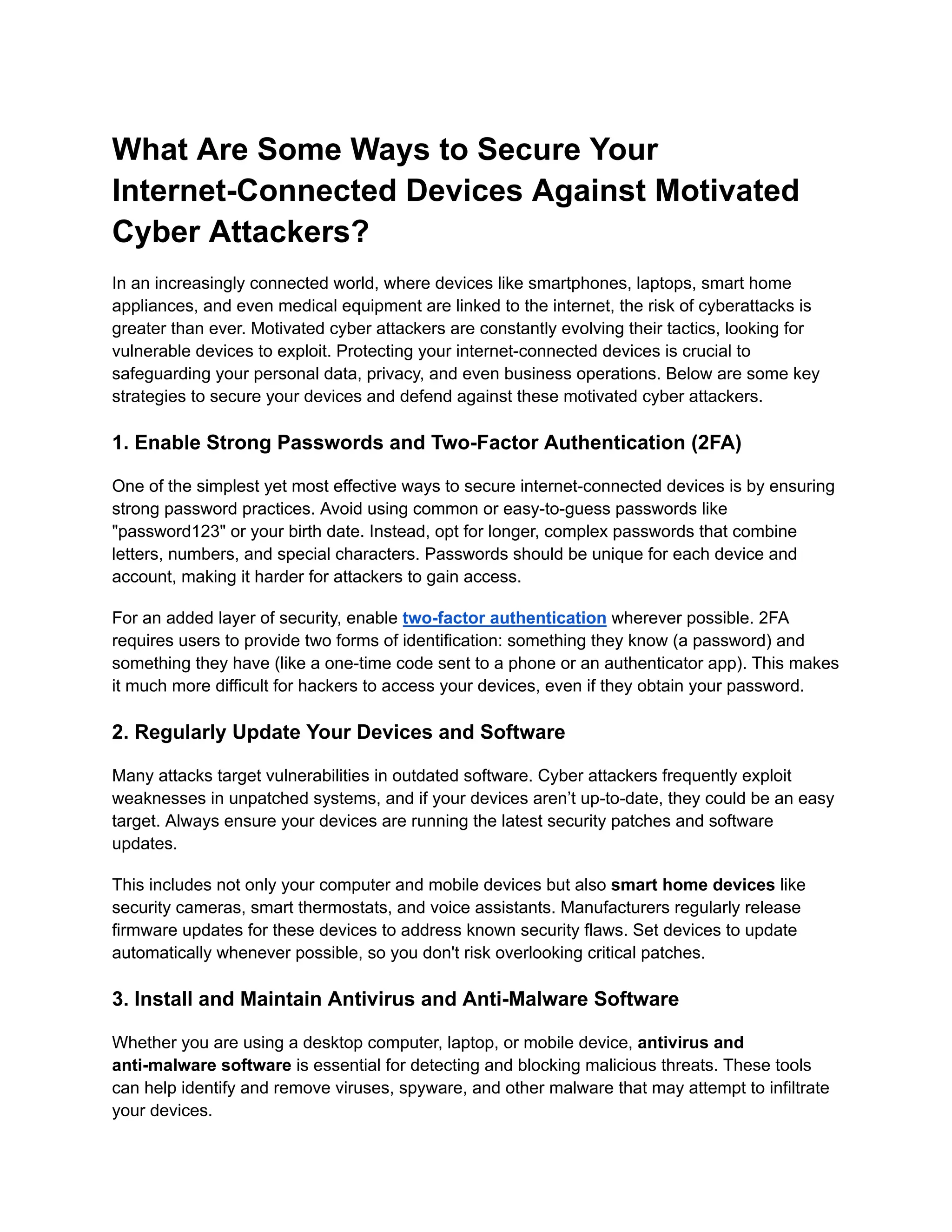 What Are Some Ways to Secure Your Internet-Connected Devices Against ...