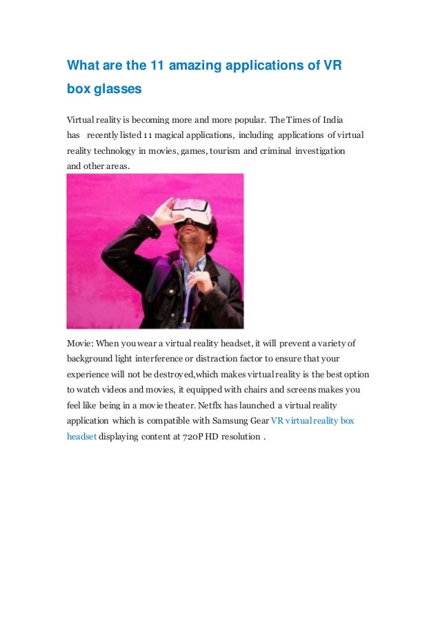 What are the 11 amazing applications of vr box glasses