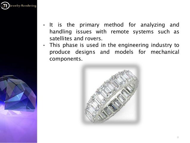 • It is the primary method for analyzing and
handling issues with remote systems such as
satellites and rovers.
• This phase is used in the engineering industry to
produce designs and models for mechanical
components.
8
 
