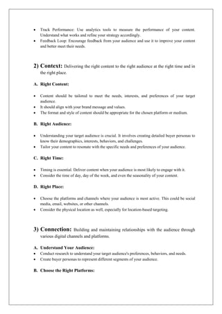 What are the 7 C Of Digital Marketing, Content | PDF