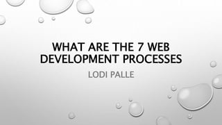 WHAT ARE THE 7 WEB
DEVELOPMENT PROCESSES
LODI PALLE
 