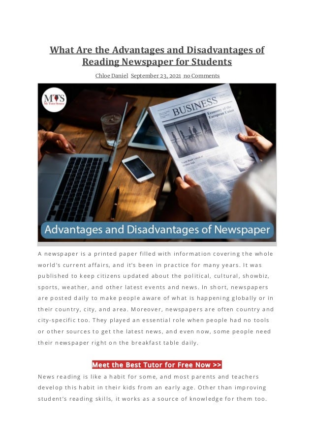 What Are the Advantages and Disadvantages of Reading Newspaper for