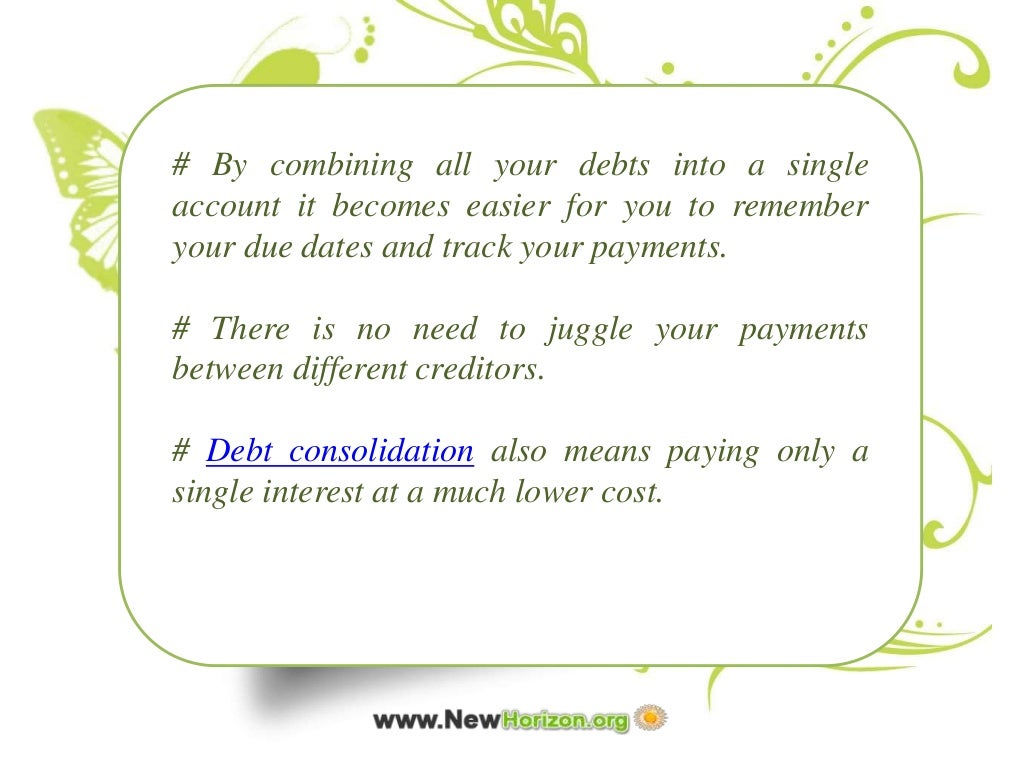 What are the advantages & disadvantages of debt consolidation services