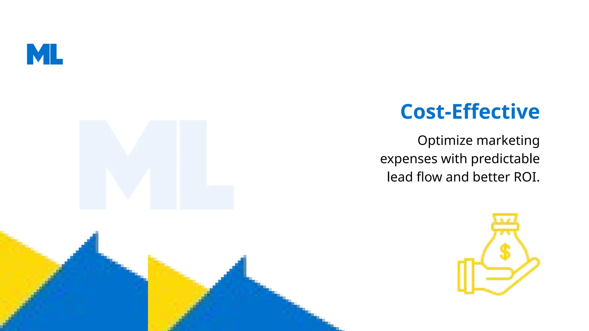 Cost-Effective
Optimize marketing
expenses with predictable
lead flow and better ROI.
 