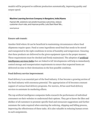 What are the application of artificial intelligence in food industry | PDF