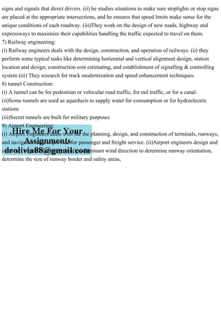 What are the areas in Transportation Engineering, where Civil Eng.pdf