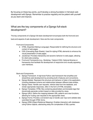 What are the basic key points to focus on while learning Full-stack web ...