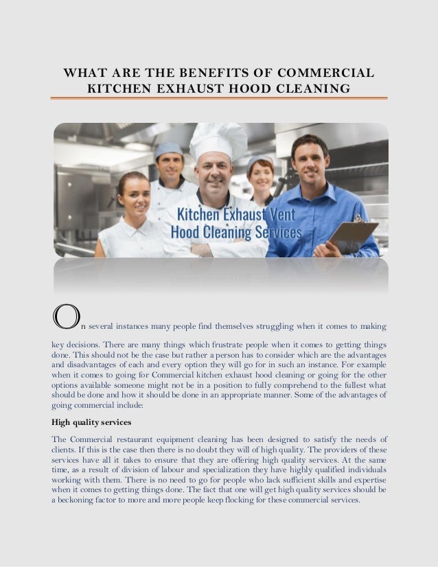 What Are The Benefits Of Commercial Kitchen Exhaust Hood Cleaning Con