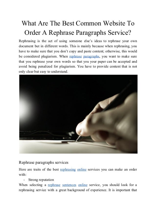 rephrase paragraphs rephrase paragraphs