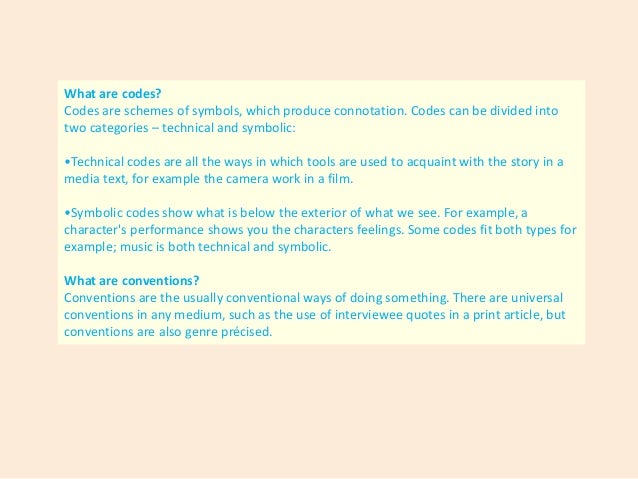 What are the codes and conventions of genre