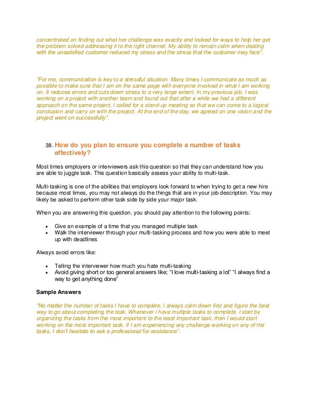 100 job interview questions and best answers how do you handle multiple tasks at once interview question