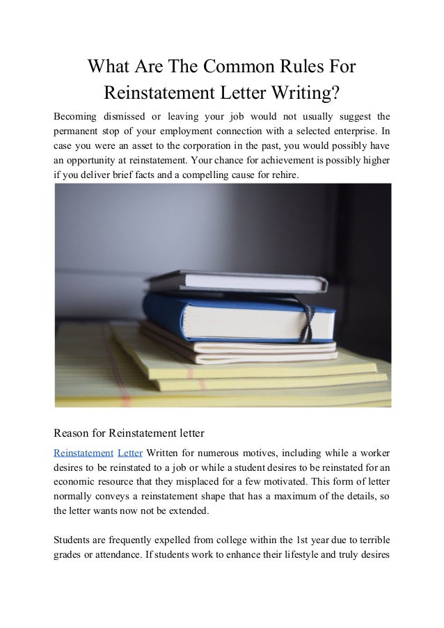 What Are the Common Rules for Reinstatement Letter Writing