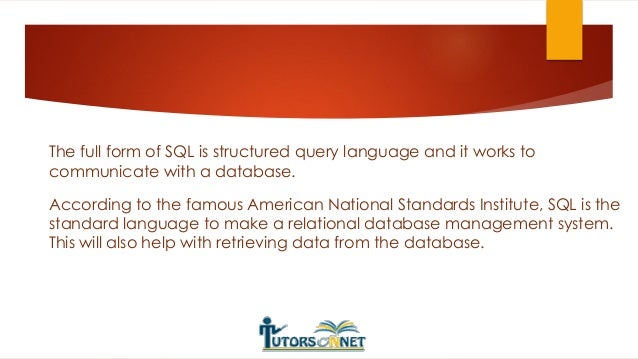 what are the difference between sql and my sql sql full form