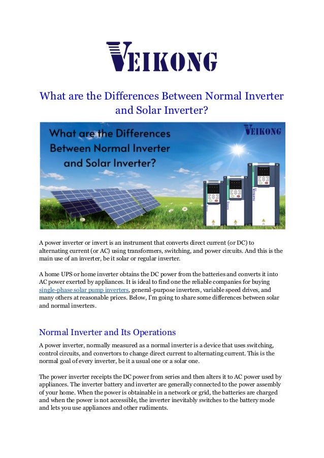 What are the Differences Between Normal Inverter and Solar Inverter?