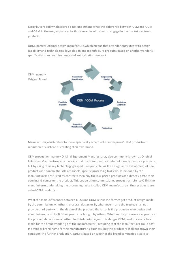 What are the differences between oem and odm and obm