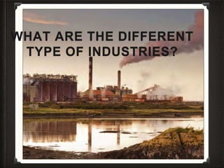 WHAT ARE THE DIFFERENT
TYPE OF INDUSTRIES?
 