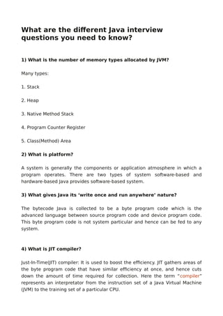 What are the different java interview questions you need to know? | PDF