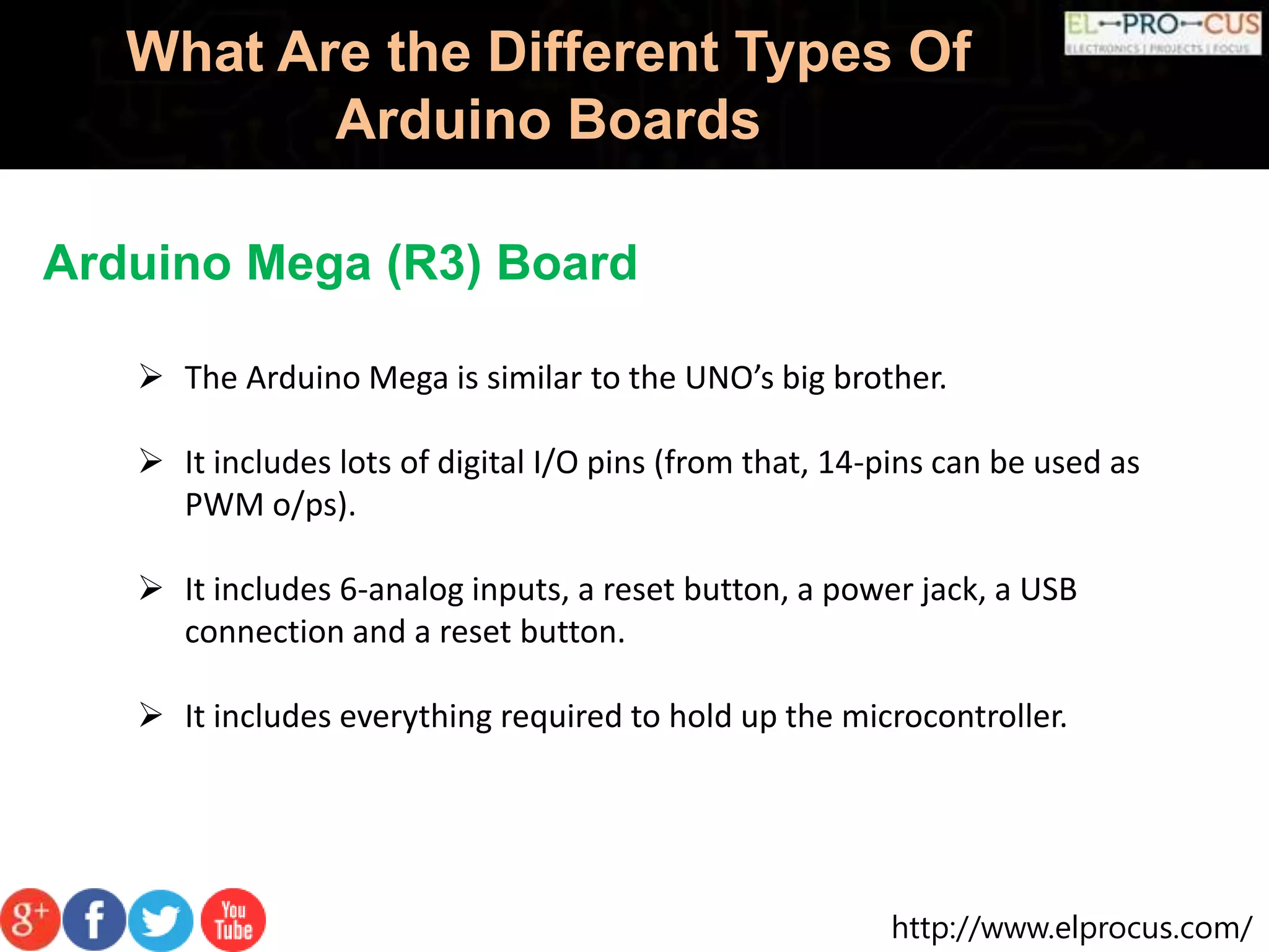 What are the different types of arduino boards | PPTX