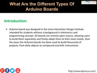 What are the different types of arduino boards | PPTX