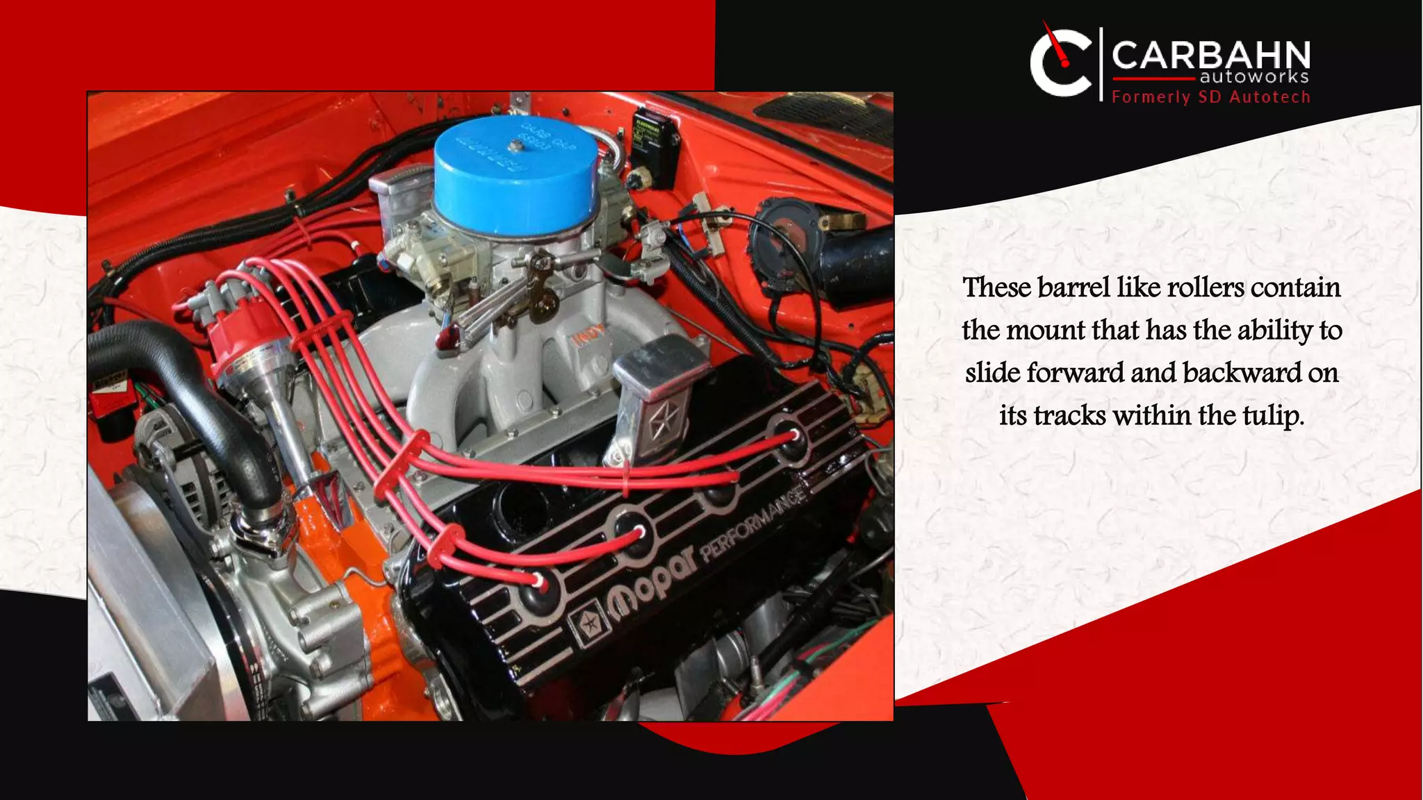 These barrel like rollers contain
the mount that has the ability to
slide forward and backward on
its tracks within the tulip.
 