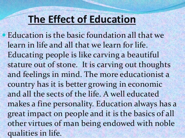 presentation on effect of education