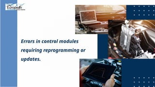 Errors in control modules
requiring reprogramming or
updates.
 