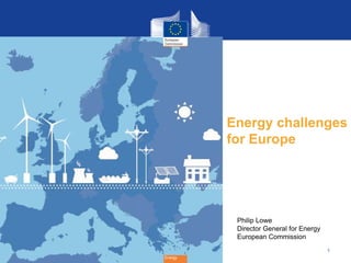 Energy challenges
         for Europe




          Philip Lowe
          Director General for Energy
          European Commission
                                        1
Energy
Energy
 