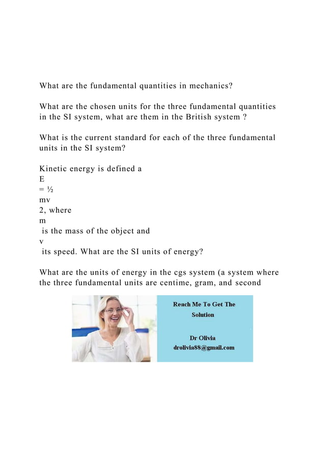 What are the fundamental quantities in mechanics What are