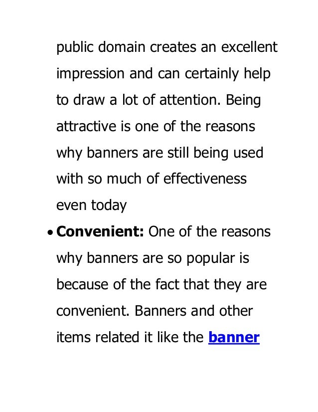 What are the importance of banners