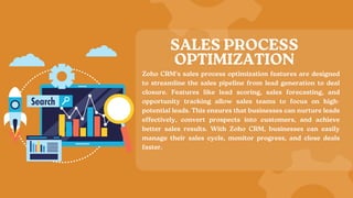 What are the key features of Zoho CRM Process service.pdf