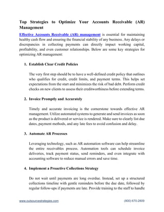 What are the key strategy for AR management.pdf