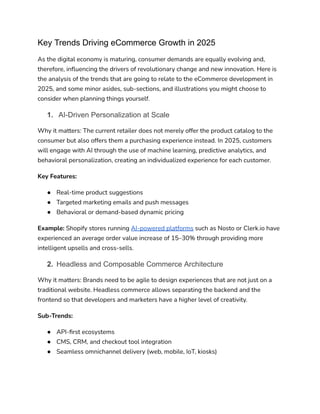 Key Trends Driving eCommerce Growth in 2025 – Future of Online Retail | PDF