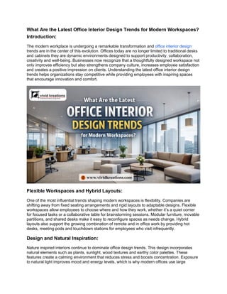 What Are the Latest Office Interior Design Trends for Modern Workspaces ...