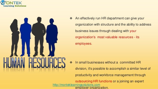 What are the main functions of human resource department