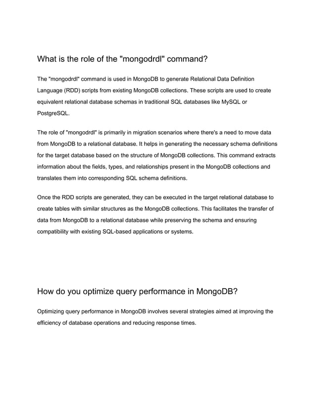 What are the major components of MongoDB and the major tools used in it ...
