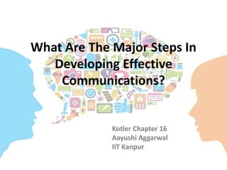 What Are The Major Steps In
Developing Effective
Communications?
Kotler Chapter 16
Aayushi Aggarwal
IIT Kanpur
 
