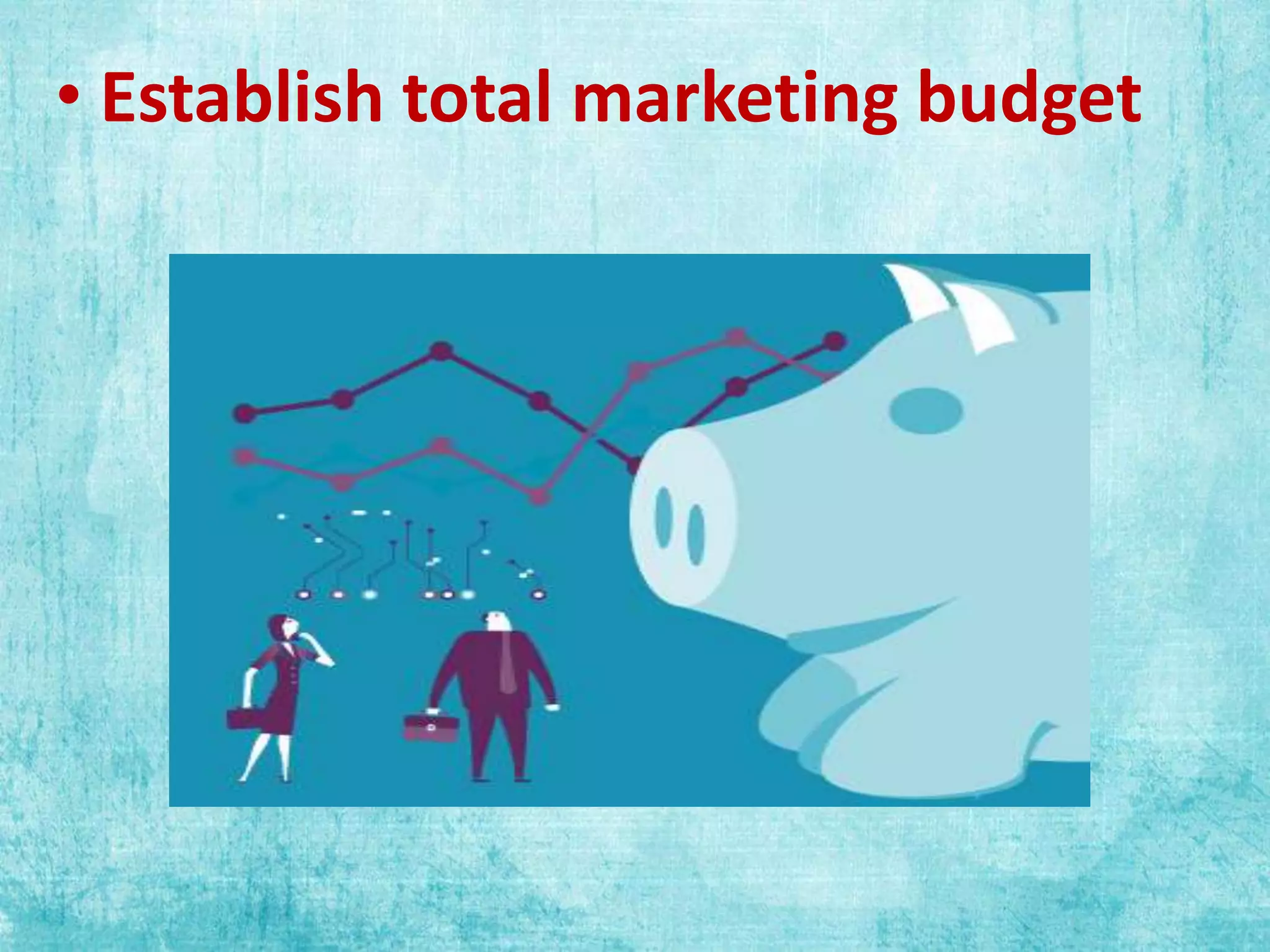 • Establish total marketing budget
